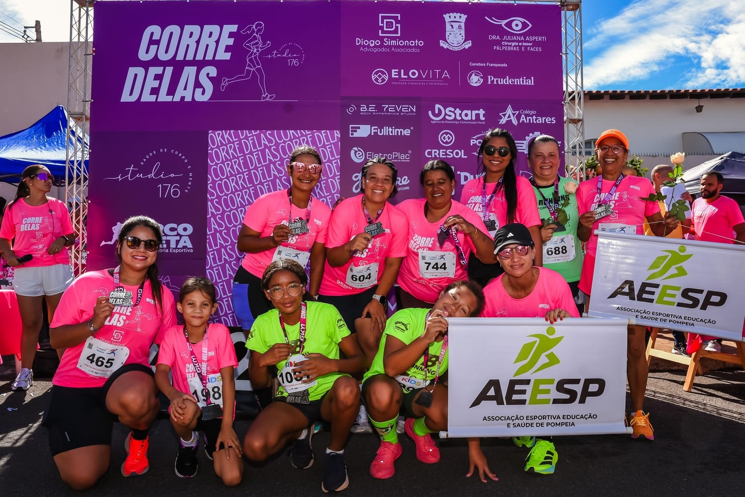 Pódio do Corre Delas - Equipe AEESP