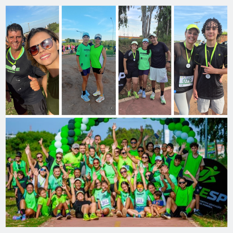 Participantes reunidos na Corrida Comemorativa