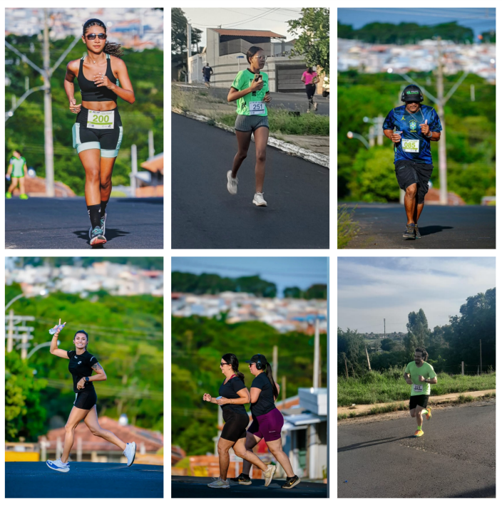 Atletas em ação durante a prova