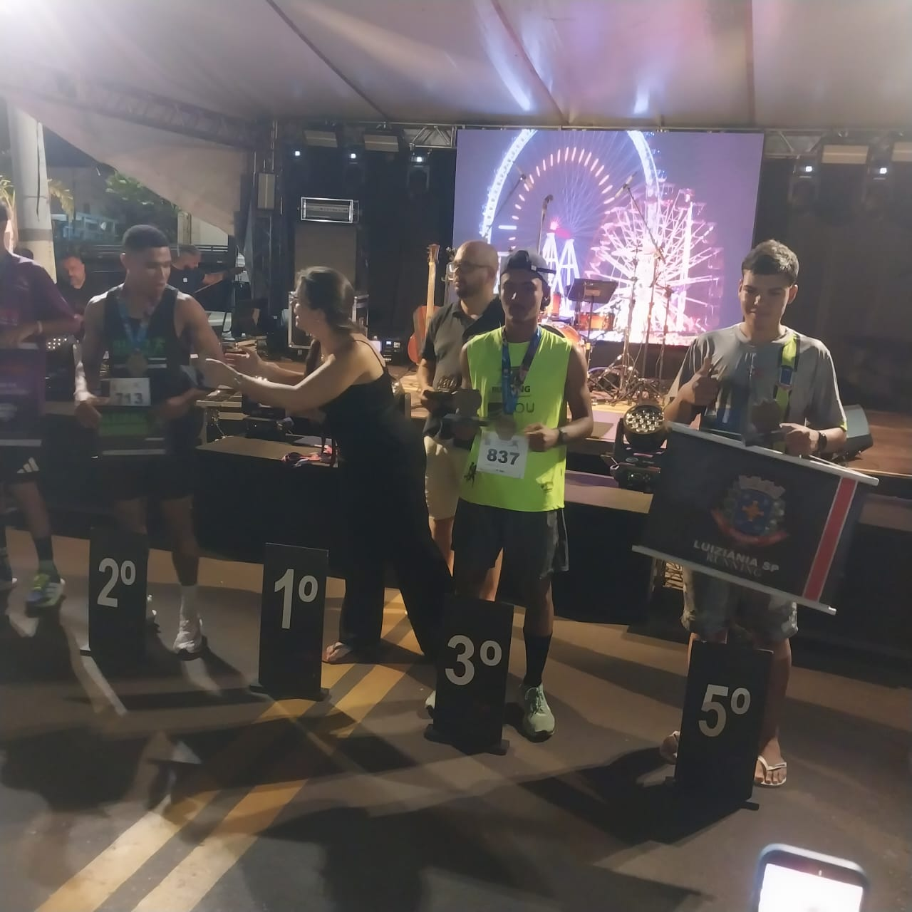 Chegada e premiação